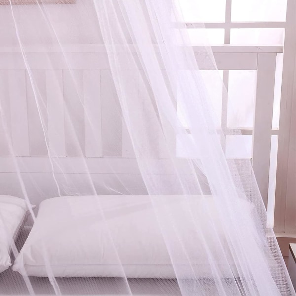 Sänghimmel för enkelsängar till king size-sängar, hem och resor (vit)