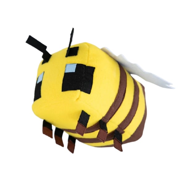 Minecraft Bee spel kringutrustning plyschleksak gul bi docka barnens docka