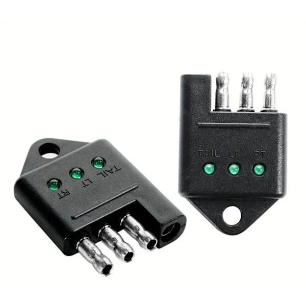 4-benet trailerstik tester 4-vejs flad trailerstik lystester kompatibel med trukket køretøjsledninger med LED-indikatorlys kredsløbstester biltilbehør