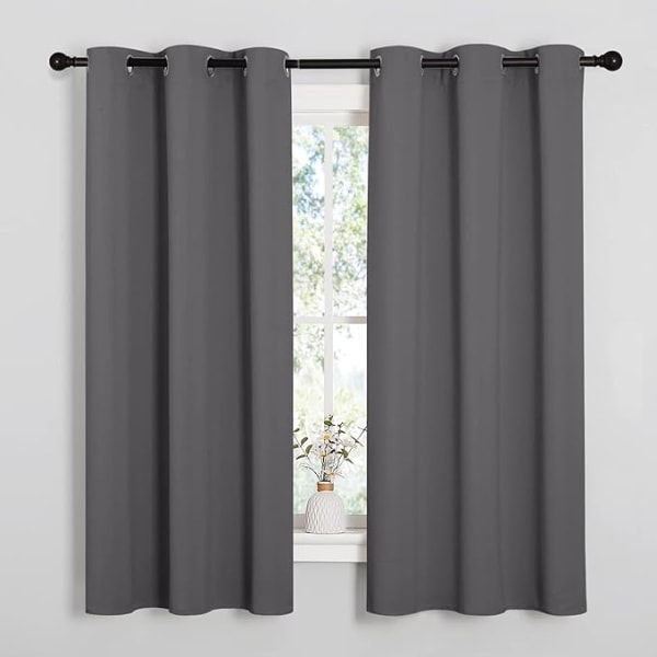 Soverom Isolerte Grommet Blackout Gardiner (2 Gardiner, 42\"W x 63\"L, Grå)