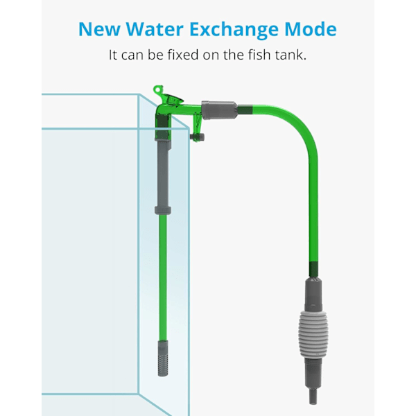 2 i 1 akvarievannskifter, akvarievakuumrensesett med sifon, grusrenser for akvarierengjøring