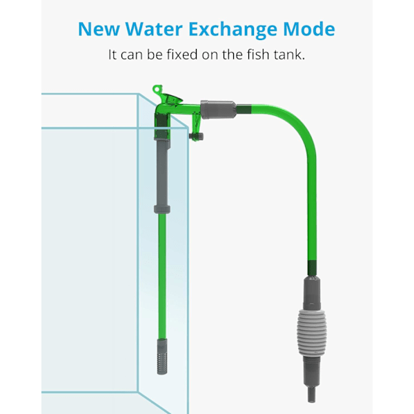 2 i 1 Akvarium Vattenväxlare, Akvarium Dammsugare Kit med Siphon, Grusrengörare för Akvarium Rengöring