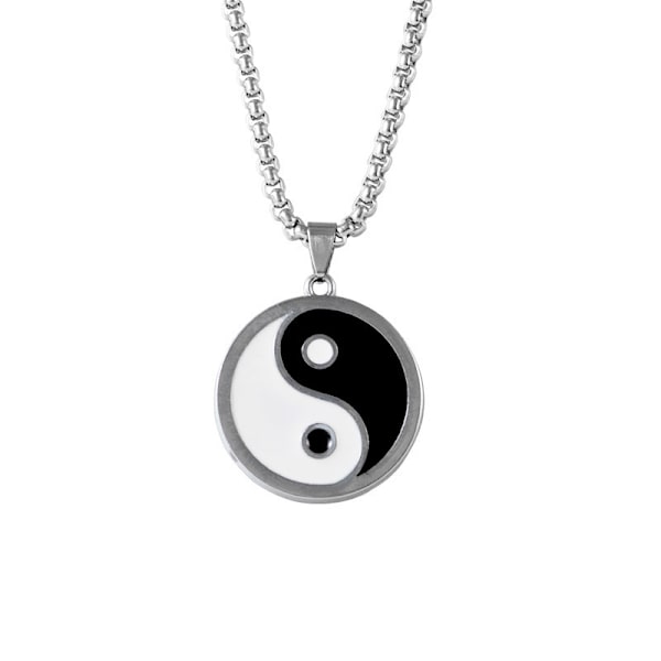 Kaulakoru Yin Yang -riipuksella Musta/valkoinen