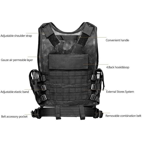 N/C Taktische Luftgewehrweste, Luftgewehr-Paintballweste, Verstellbare Modulare S