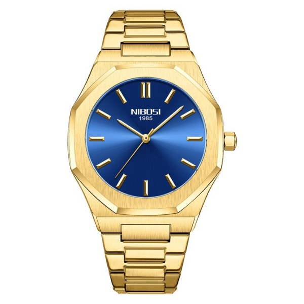 Herrklocka Casual Vattentät Klocka Analog Display Guld