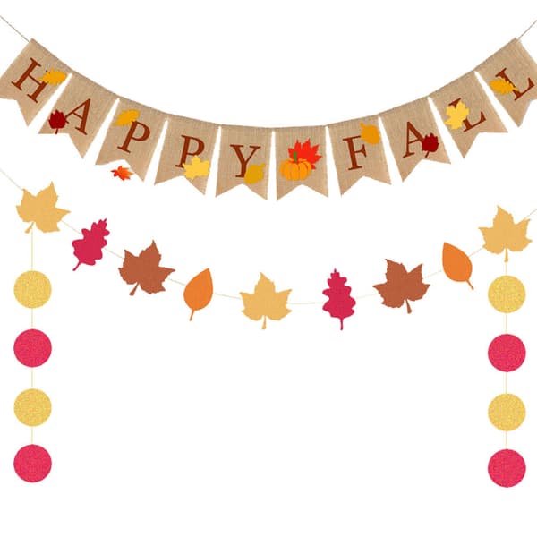 Happy Fall Banner Jute Græskar Burlap Banner Efterår Efterår Banner Efterår Burlap