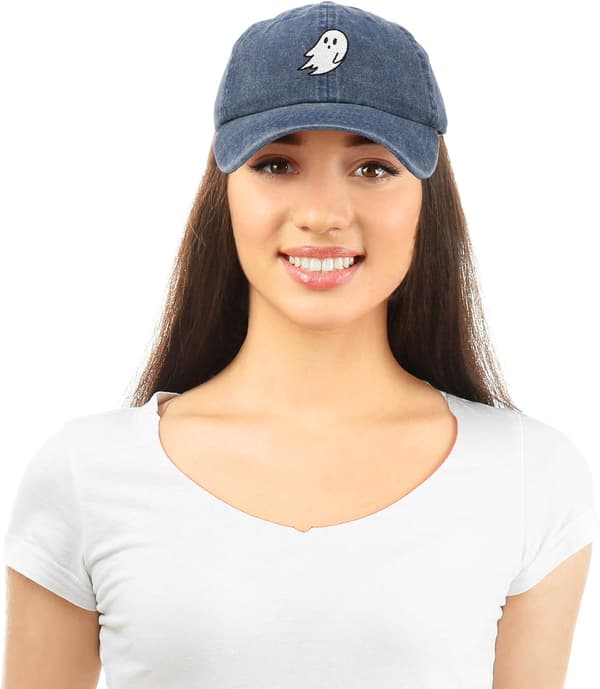 Ghost Broderi Pappa Hat Baseball Cap Söt Halloween