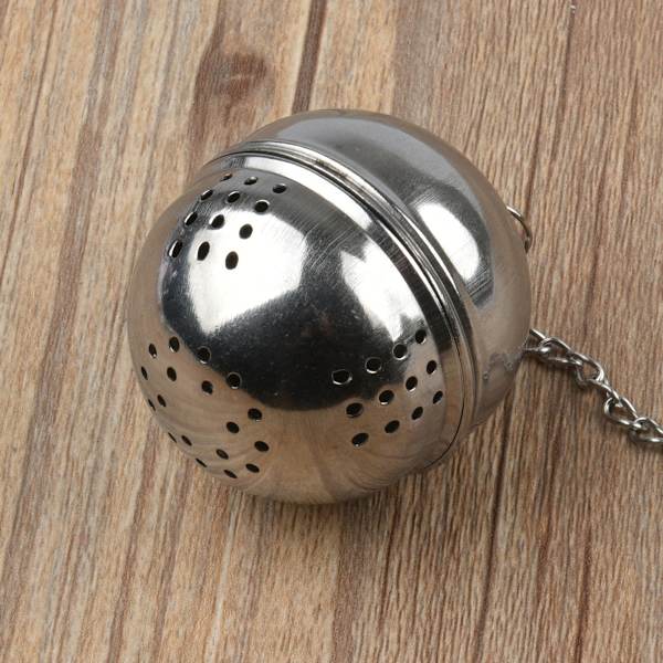 Rustfrit stål te-infuser med rustfrit kæde mesh te-kugle te-si
