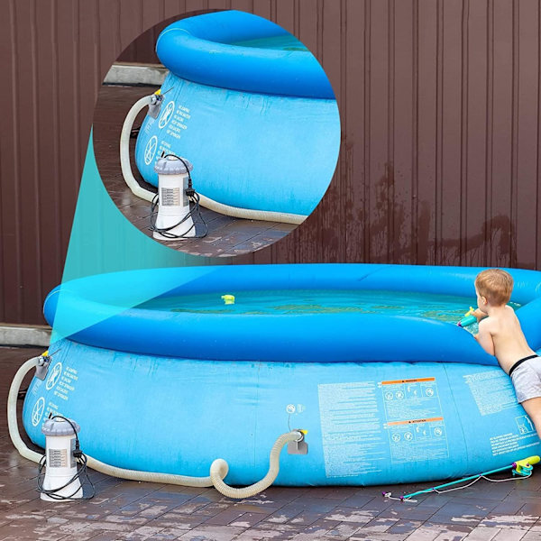 2 st pool slangklämma knäskydd av plast, swimmingpool rörhållare, 26mm - 38mm pool slangklämma med kabelband, pool rörhållare passande för Intex och Bestway (grå)