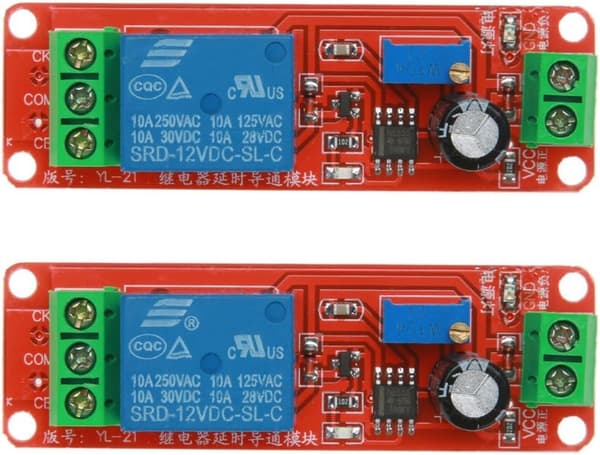 2PCS NE555 12V DC Justerbar 0-10 Sekunders Tidsfördröjningsrelä Switch Module Shi