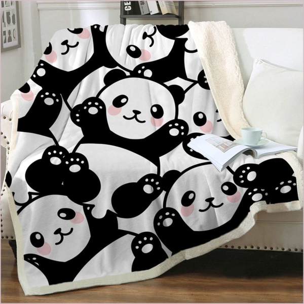 Panda Throw Blanket Panda Plush Sherpa Fleece Blanket Panda Gifts for Girls