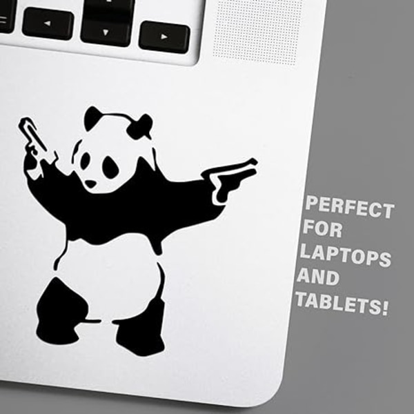 2 kpl - Söpö pieni panda-karhu heiluttaa - Tarrallinen vinyyli-tarra Grap