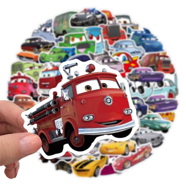 Cartoon Cars Stickers 50 stk vanntette, avtagbare, søte, vakre