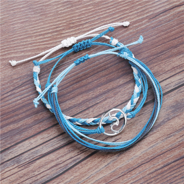 String Wave armband för kvinnor flickor Handgjorda färgglada vattentäta