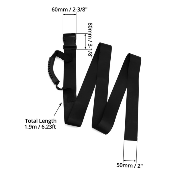 3 stk. kryssbånd med håndtak, sklisikker surring, justerbart belte, kraftig bagasjelashingrem