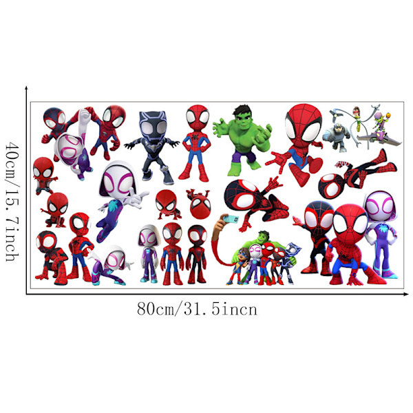 Spidey og hans fantastiske venner Skræl og klæb vægklistermærker, rød, gul, blå, grøn, orange, lilla