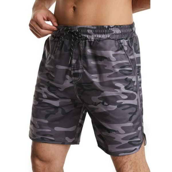 Avslappnade shorts med kamouflagemönster, snabbtorkande badbyxor med dragsko, sommarbadkläder, strandkläder, badkläder för män XXL