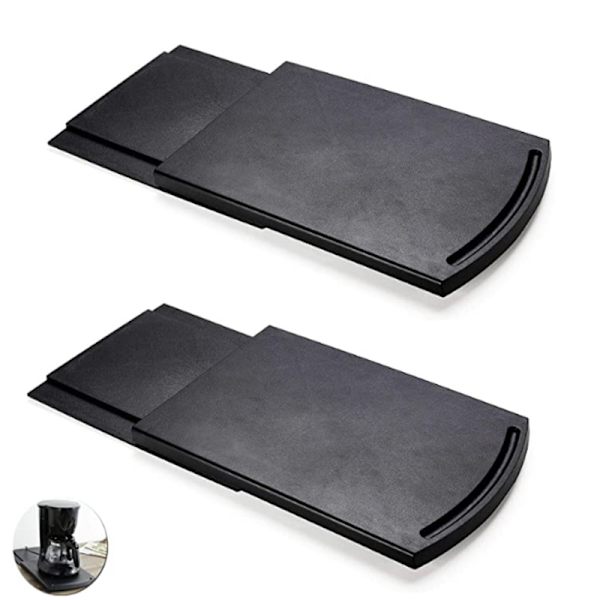 Skydebakke til kaffemaskine 30 cm, 12'' ~ 21'' under skabet bordplade kaffemaskine skyder rullende vogn til køkken små apparater (2 pakke sort)