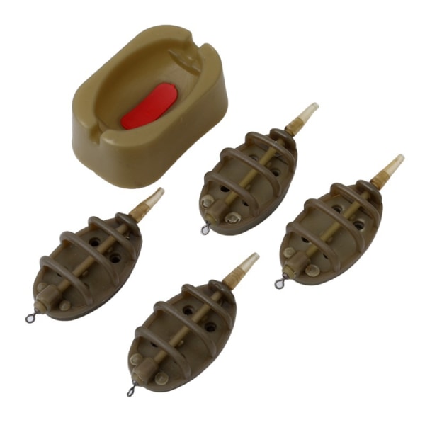 Carp Fishing Method Feeders Set 4 Inline Method Feeders med 1 Quick Releas