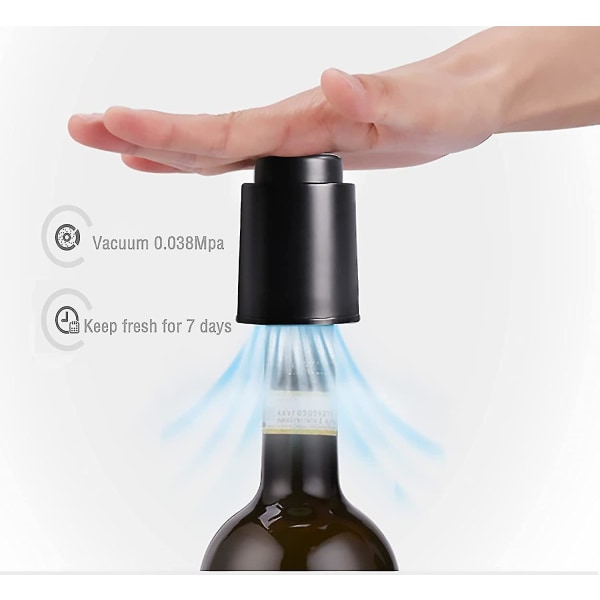 2-pakk vakuumvinpropp - Gjenbrukbar vinflaskepropp med tidsskala -