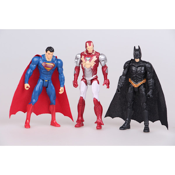 6 stk./sæt Marvel Dc Superhelt Actionfigur Legetøj Superman Iro