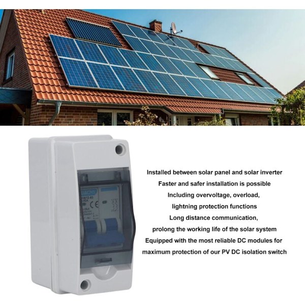 DC 40A Avbrottsbrytare Transparent Skyddande Kåpa Miniatyrkretsbrytare med IP65 Distributionsbox 1000V