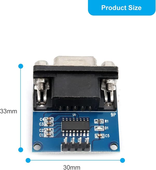 5-pack MAX3232-anslutningschip - RS232 till hon-TTL-rotmodul - Lämplig