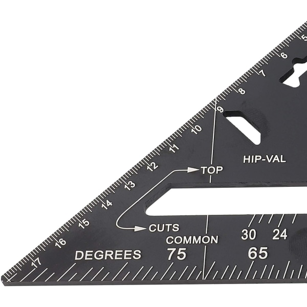 7 tommers metrisk/imperial aluminium firkantverktøy trekantlinjal vinkelmåler høy