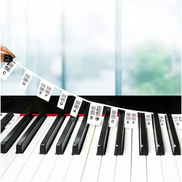 Pianoklaviaturklistermärken, 88/61 klaviaturetiketter i full storlek