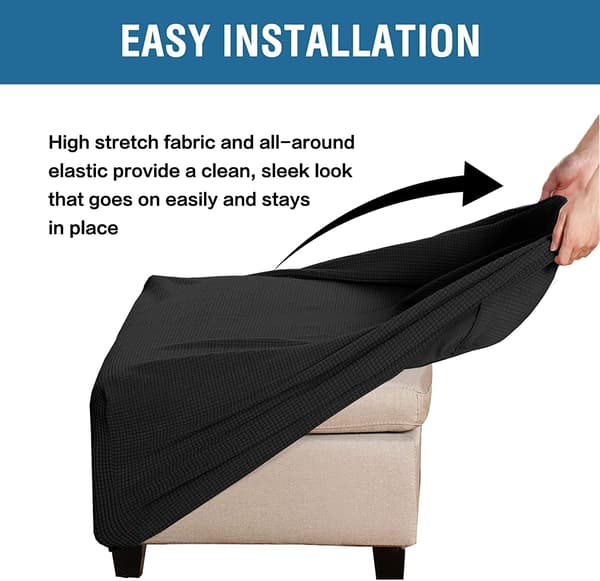 Stretch-överdrag för förvaringsfåtöljer - Svart Spandextyg, Elastisk Skydd