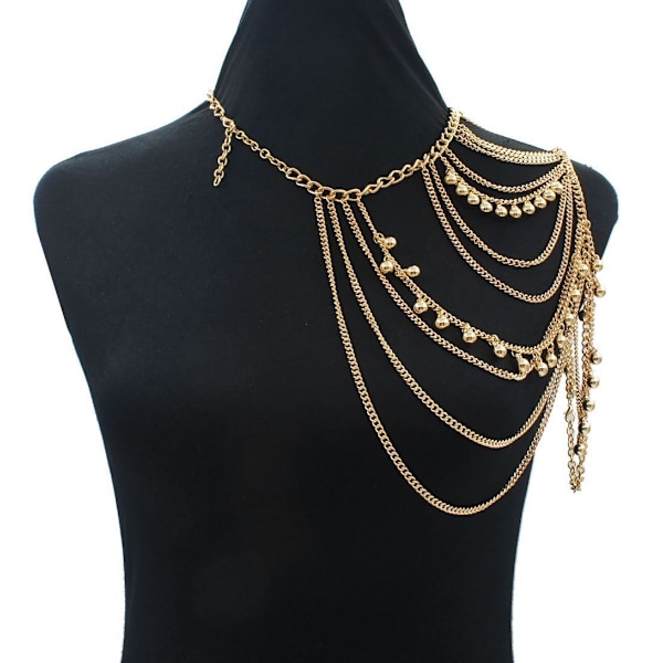 Guld Multilayered Tassel Ball Axelkedja Sele Br