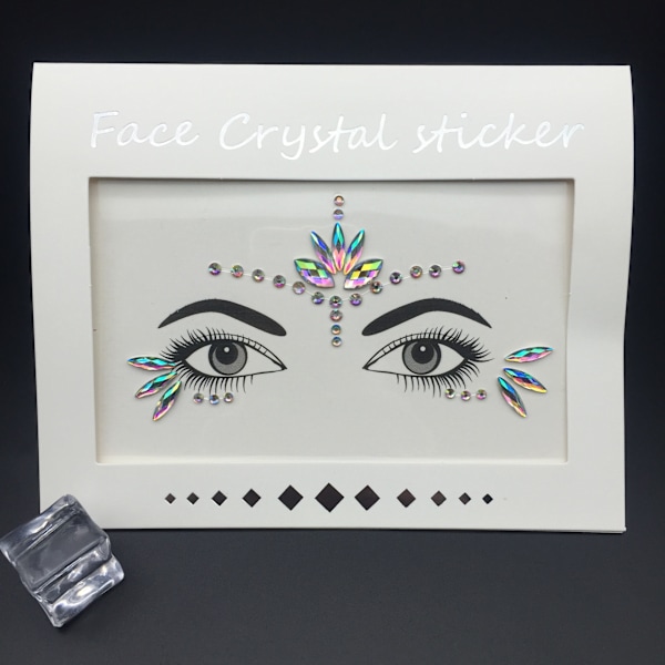 4 stk Nye Akryl Ansikts Klistremer Rhinestone Miljøvennlig Resin Rhinestone Ansikt