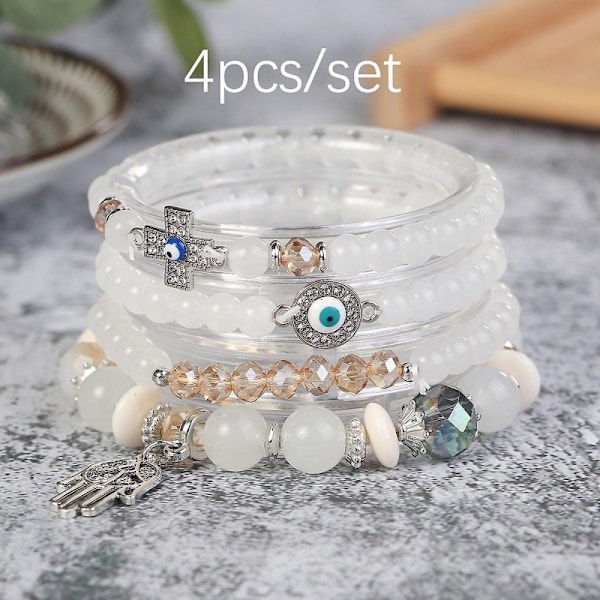 Armbånd - Fint smykkeBoheme Multi-Lag Palm Eye Armbåndssæt
