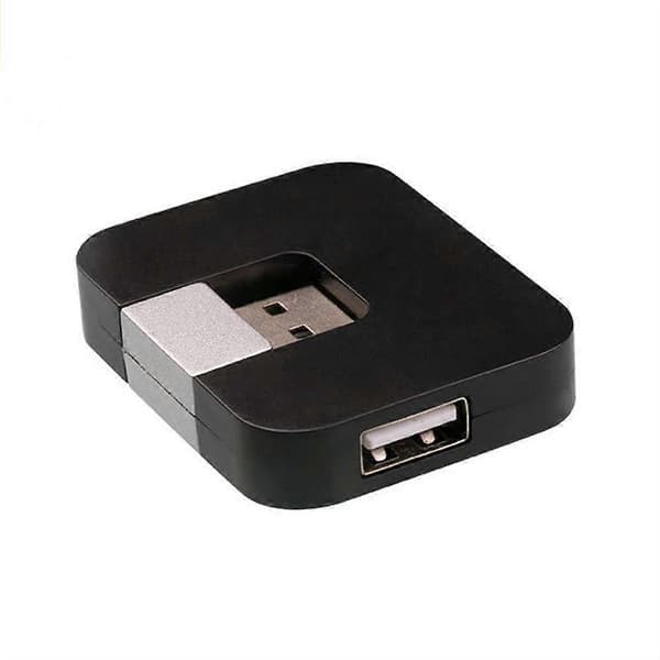 Roterende USB 2.0 Hub USB til USB Splitter (Sort)