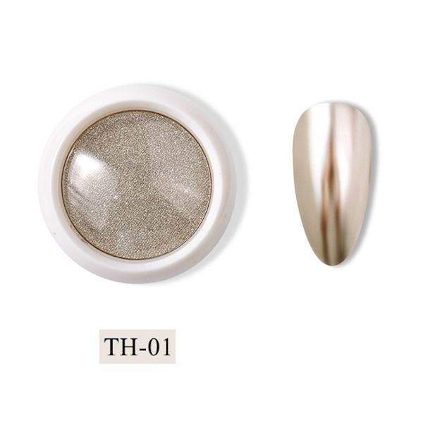 6 lådor roséguld nagelpulver Super Mirror Effect Shiny Metallic Chrome Powder