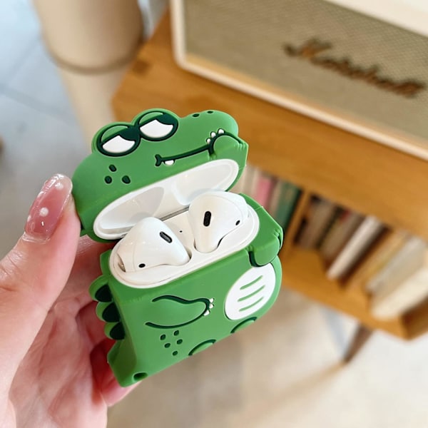 Kompatibel med AirPods-fodral med söt mjuk silikon rolig 3D-bil