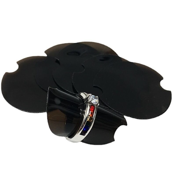 Ringe Display Stativer Smykkeholder Organizer - Finger Ring Ring Udstillingsstativer til Ringe Plastik Smykke Display Opbevaringssystem, Sort, 100 Styk
