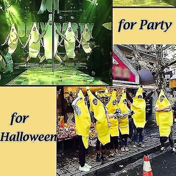 Voksen Unisex Sjov Banan Kostume Gul Kostume Lys Halloween Frugt Fancy Fest