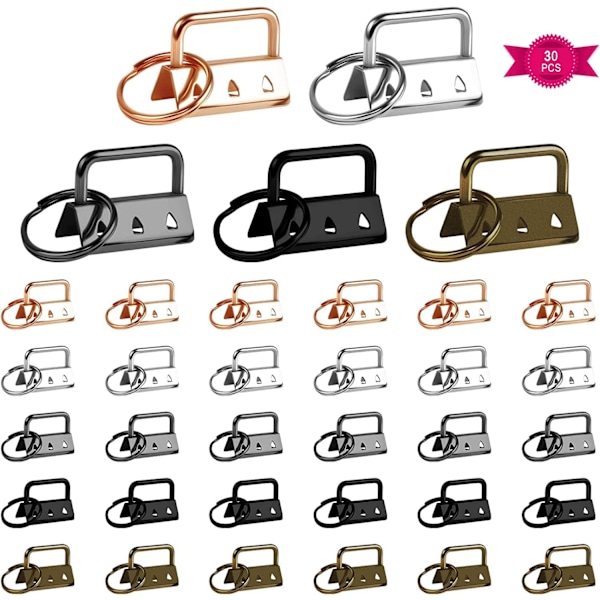 Håndleddsrem Hardware med nøkkelring, 30 stk nøkkelring kjede Hardware, metall håndleddsrem nøkkelring klipp med 1 stål klipp, håndleddsrem spenne for personlig nøkkelring