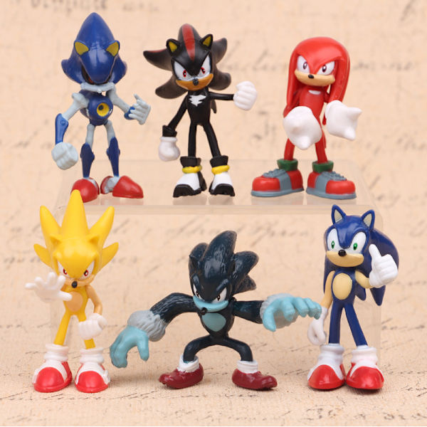 Sonic The Hedgehog Figurer 6 st Set Pvc Actionfigurer Leksaker