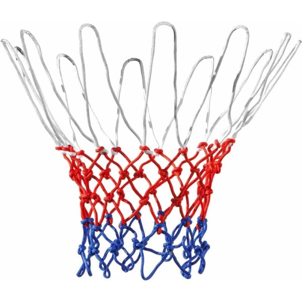 2stk Rød/Hvid/Blå Nylon Basketball Net 12 Loops