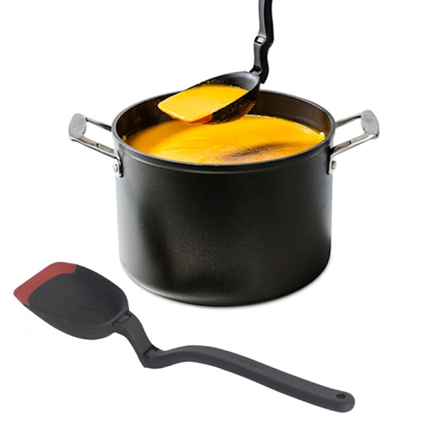 Supoon | Non-Stick Silikonespatel med skrabefunktion og målelinjer | Rød