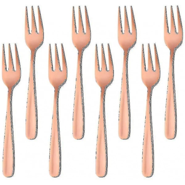 Te-skeer Små Dessert-skeer Kage-skeer Rustfrit Stål Sort 8 Stk Rosaguld