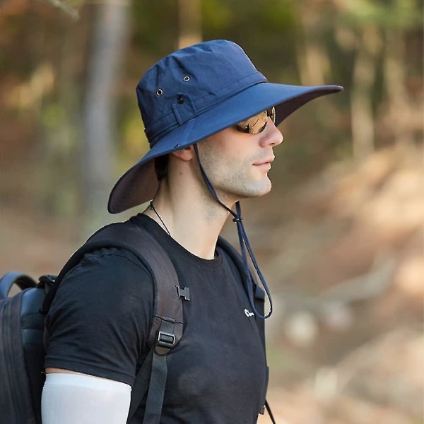 Solhatt för män UV-skydd 12 cm Safarihatt med bred brätte Sommar Outdoor Fisher