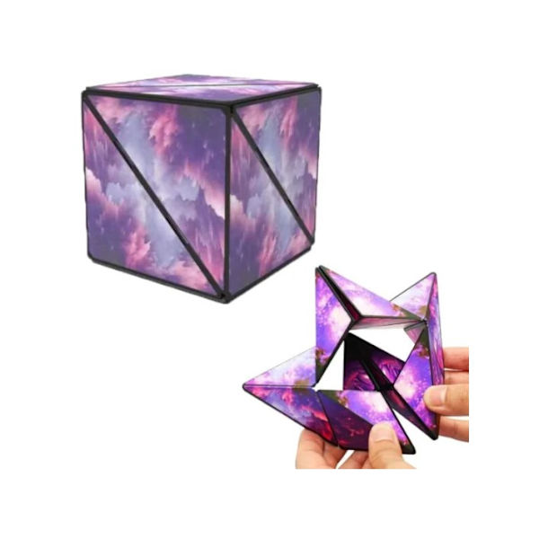 3D magnetisk pussel för vuxna magisk kub magnetisk kub lila 6CM
