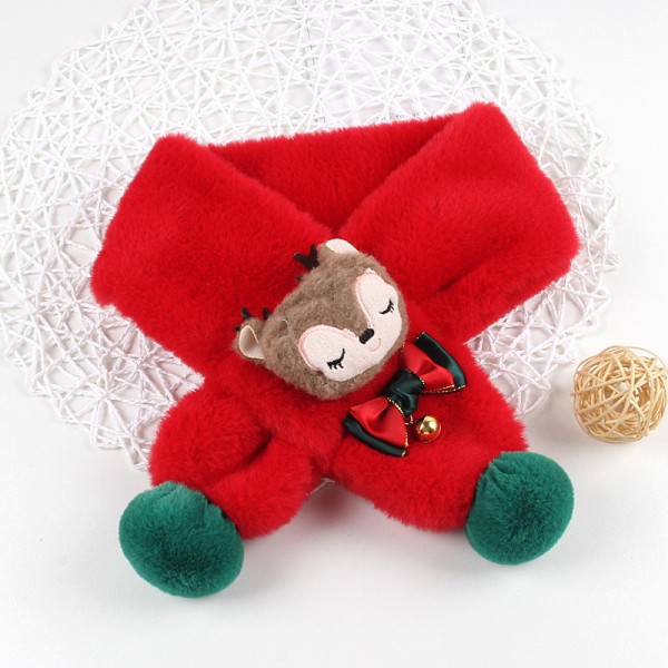 Julhelg Barn Scarf Pojkar Flickor Fluffy Scarf Varm Vinter