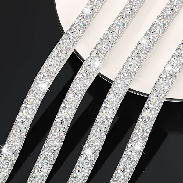 3 meter självhäftande hartsrhinestoneband med diamanter