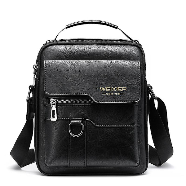Messenger Bag kompatibel Män Crossbody Axelväska Liten Vintage PU Läder Satchel Väska Sidokropp Handväska