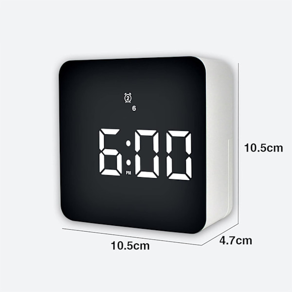 Stor LED-väckarklocka med temperatur, snooze, toppaneldesign,
