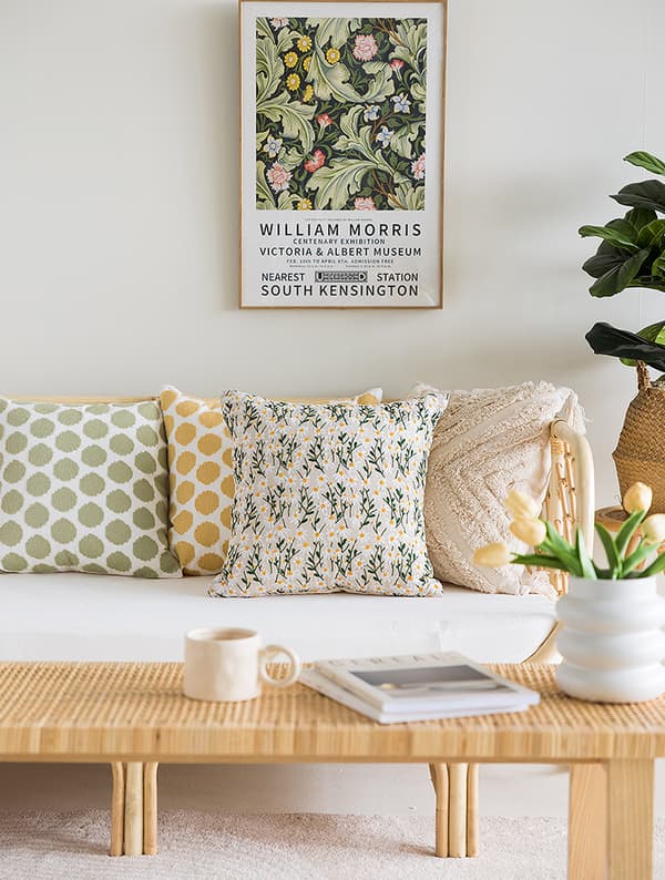 Dekorative pudebetræk sæt med 2 broderede blomsterdesign linned cu
